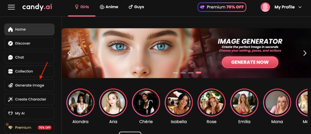 Paso 1 - haz clic en Generar imagen.