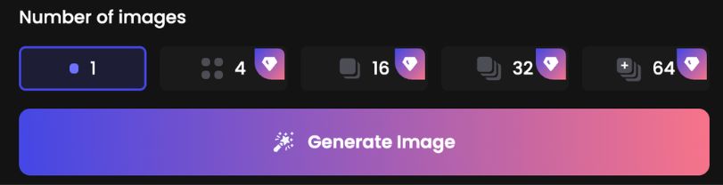 Paso 4 - selecciona el número de imágenes y haz clic en Generar.