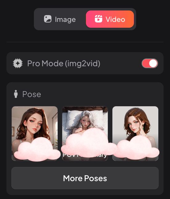 Paso 1 - seleccionar modo y pose