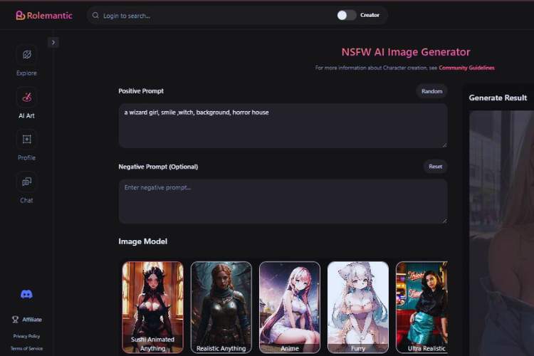 generador de imágenes nsfw de rolemantic