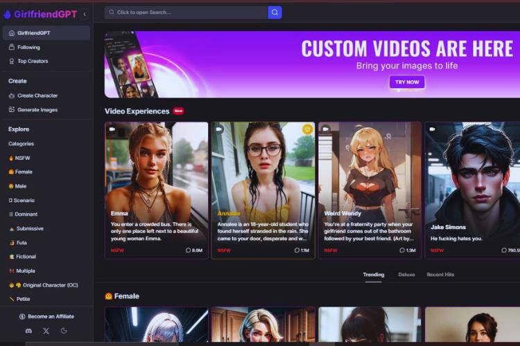 generador de vídeos de gptGirlfriend mis pensamientos sin filtros
