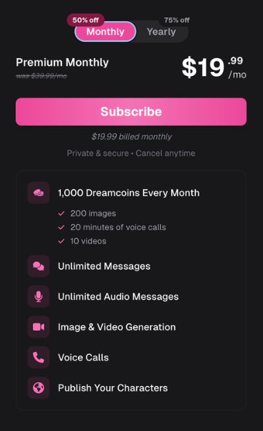 ourdream monthly plan