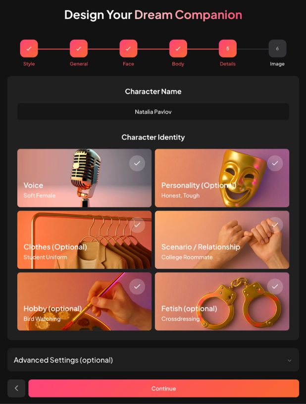 Paso 5 - Selecciona el nombre y la identidad