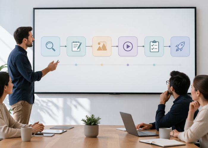 Flujo de trabajo con IA organizada